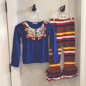 New Adorable Essentials Boutique Girls Set Outfit for Back to School BTS Ruffle